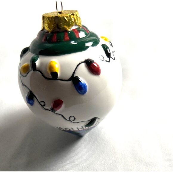 Hand-Painted Ceramic Santa Christmas Ornament Lights String Decor 5” Collectible - Picture 7 of 8